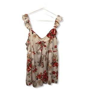 Timing White with red floral print blouse …